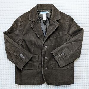 Janie And Jack Chocolate Brown Corduroy Kids Blazer Suit Jacket Size 2T Formal